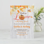 Invitation Citrouille de baby shower neutre pour le genre boi (Debout devant)