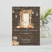 Invitation Citrouille de bois Fête de chauffage domestique Ac (Debout devant)