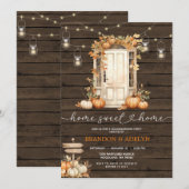 Invitation Citrouille de bois Fête de chauffage domestique Ac (Devant / Derrière)