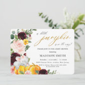 Invitation Citrouille de Bourgogne Baby shower d'éléphant (Debout devant)