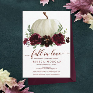 Invitation Citrouille de Bourgogne chute dans l'amour Fête de