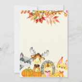 Invitation Citrouille de chute d'animaux (Dos)