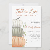 Invitation Citrouille de chute dans l'amour Baby shower de ch (Devant)