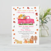 Invitation Citrouille De Chute De Camion Rose Par Baby shower (Debout devant)