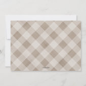 Invitation citrouille de chute en vichy couleurs neutres douc (Dos)