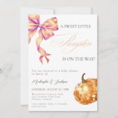 Invitation Citrouille de diamant sur le chemin Orange Bow Bab (Devant)