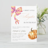 Invitation Citrouille de diamant sur le chemin Orange Bow Bab (Debout devant)
