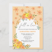 Invitation Citrouille de douche et fleurs d'automne (Devant)