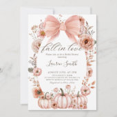 Invitation Citrouille de douche nuptiale Pink Bow (Devant)