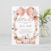 Invitation Citrouille de douche nuptiale Pink Bow (Debout devant)