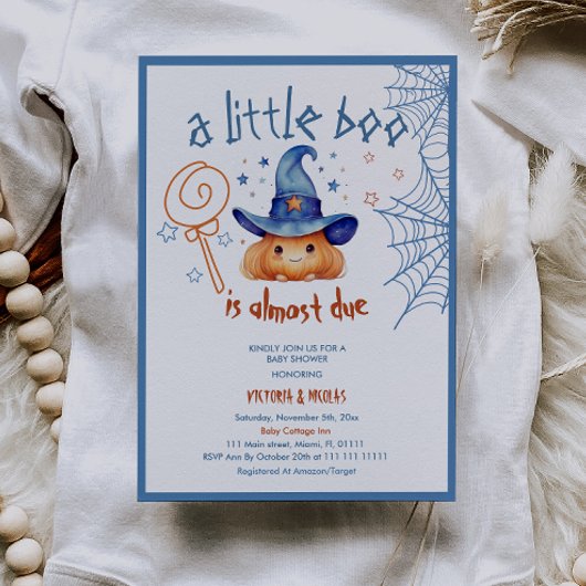 Invitation Citrouille de douche pour bébé Halloween