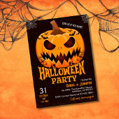 Invitation Citrouille de feu chauves-souris Jack-o'-lantern É
