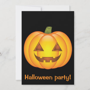 Invitation Citrouille de Halloween de dessin animé mignon Fêt
