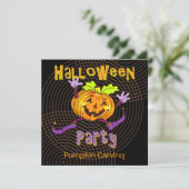 Invitation Citrouille de Halloween découpant la partie (Debout devant)