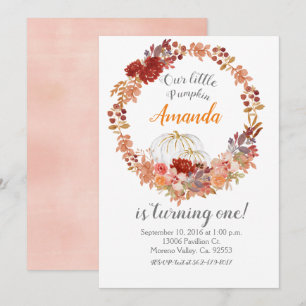 Invitation Citrouille de la belle automne 1er anniversaire In