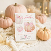 Invitation Citrouille de la ceinture rose Fille 1er anniversa