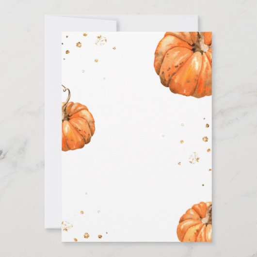 Invitation Citrouille de la douche nuptiale d'auto (Dos)