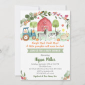 Invitation Citrouille de la ferme automnale Baby shower neutr (Devant)