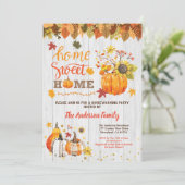 Invitation Citrouille de la fête de chauffe bois rustique chu (Debout devant)