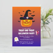Invitation Citrouille de la fête d'Halloween Jack o’ Lantern (Debout devant)