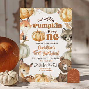 Invitation Citrouille de la forêt fête son premier anniversai