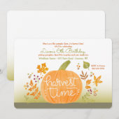 Invitation Citrouille de la récolte (Devant / Derrière)