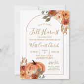 Invitation Citrouille de la récolte d'automne, communauté de  (Devant)