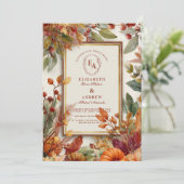 Invitation Citrouille de la récolte d'automne Mariage de la f (Debout devant)