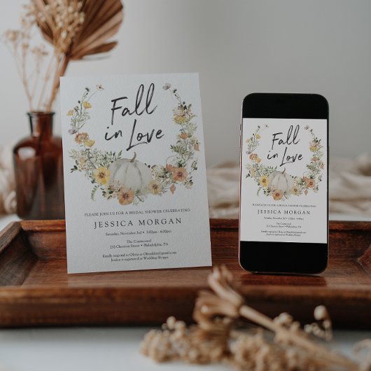 Invitation Citrouille de la récolte de fleurs chute dans la F