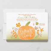 Invitation Citrouille de la saison des récoltes (Devant)