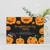 Invitation Citrouille de la sculpture halloween (Debout devant)