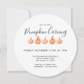 Invitation Citrouille de l'aquarelle moderne sculpter Hallowe (Devant)