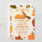 Invitation Citrouille de l'automne à la main Premier annivers (Devant)