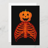 Invitation citrouille de l'halloween squelette (Devant / Derrière)