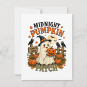Invitation Citrouille de minuit Patch Fantôme Halloween (Devant)
