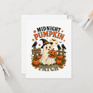 Invitation Citrouille de minuit Patch Fantôme Halloween