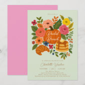 Invitation Citrouille de Monnaie Floral Automne Bridal Brunch (Devant / Derrière)