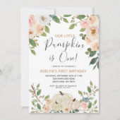 Invitation Citrouille de Parties scintillant d'or blanc 1er a (Devant)