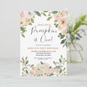 Invitation Citrouille de Parties scintillant d'or blanc 1er a (Debout devant)