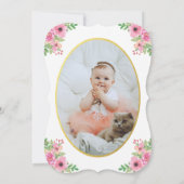 Invitation Citrouille de premier anniversaire photo invitatio (Dos)