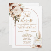 Invitation Citrouille de récolte d'automne Boho, communauté F (Devant / Derrière)