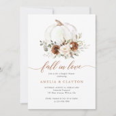 Invitation Citrouille de rouille florale chute en amour Coupl (Devant)