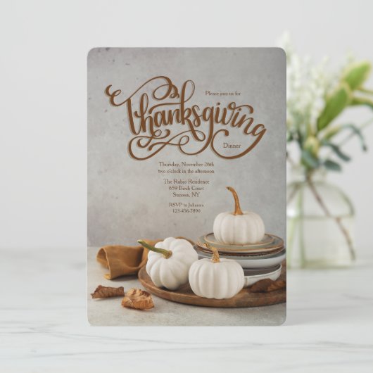 Invitation Citrouille de Thanksgiving (Debout devant)