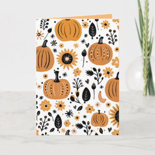 Invitation Citrouille de Thanksgiving et fleur d'automne fant