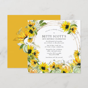 Invitation Citrouille de tournesol Automne 50e anniversaire