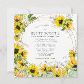 Invitation Citrouille de tournesol Automne 60e anniversaire (Devant)