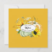 Invitation Citrouille de tournesol Automne 90e anniversaire (Dos)