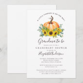 Invitation Citrouille de tournesol d'automne grand-mère pour  (Devant / Derrière)