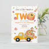 Invitation Citrouille de tournesol d'automne Patch Citrouille (Debout devant)