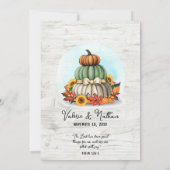 Invitation Citrouille de tournesol rustique Pays Mariage de f (Dos)